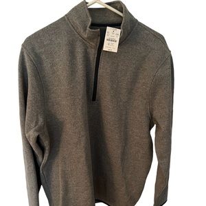 J. Crew large men’s fleece. Gray with blue trim.